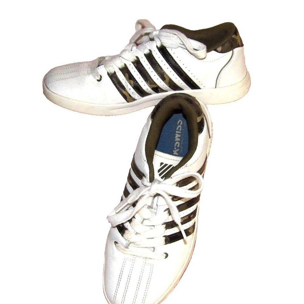 K Swiss Classic Sneakers Big Kids Sz 4.5 83643-185 White Camo Camouflage Leather